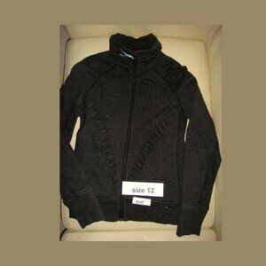 Ivivva Girl by Lululemon 🍋Cuddle me jacket black silver sparkles size 12